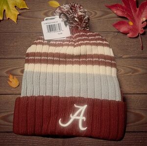 Alabama Crimson Tide Pom Beanie Hat Red White NCAA New with Tags
